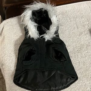 Adorable Dog Lined Winter Coat With Furry Hood